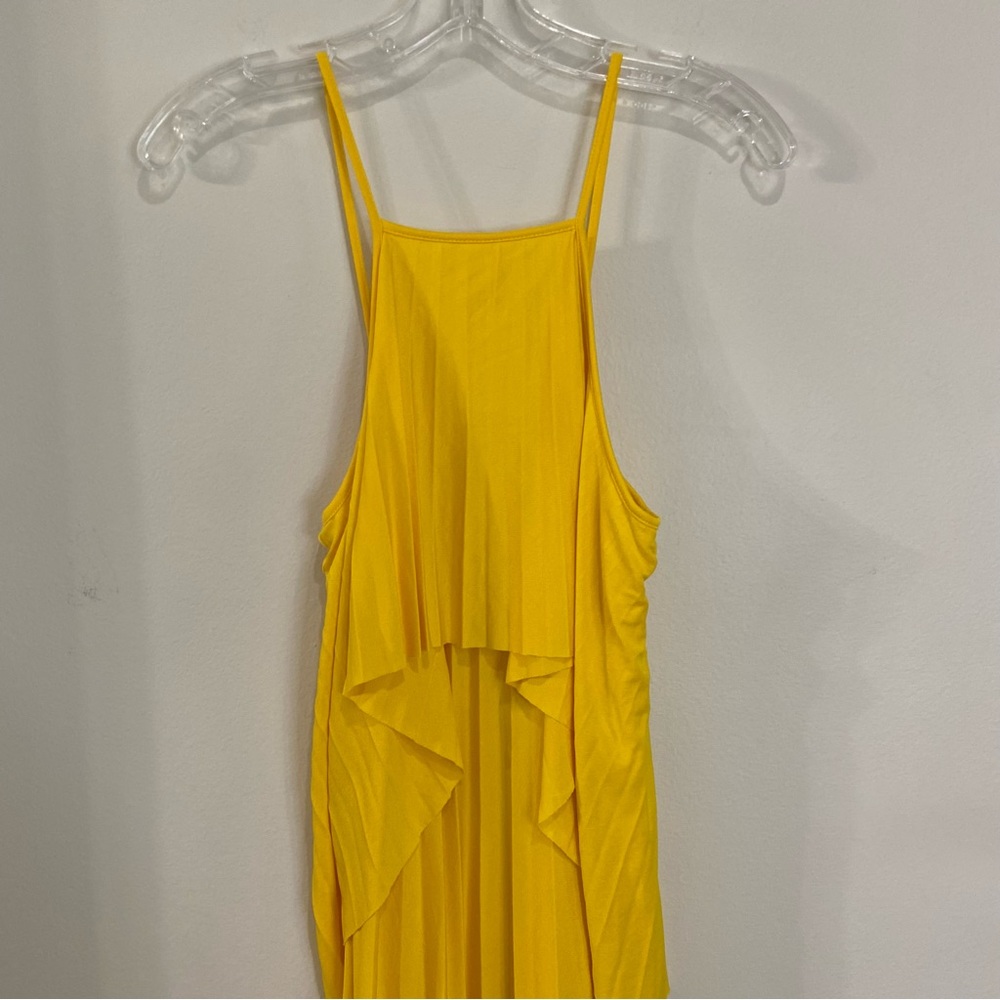 ASOS Yellow Spaghetti Strap Off the Shoulder Mini Dress - Picture 9 of 9